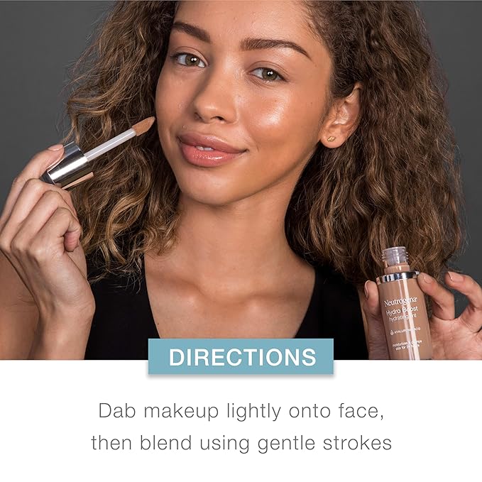 Neutrogena Hydro Boost Hydrating Tint Foundation Makeup for Dry Skin, with Hyaluronic Acid, Lightweight Oil-Free Water Gel, Non-Comedogenic, 60 Natural Beige 1.0 fl. oz