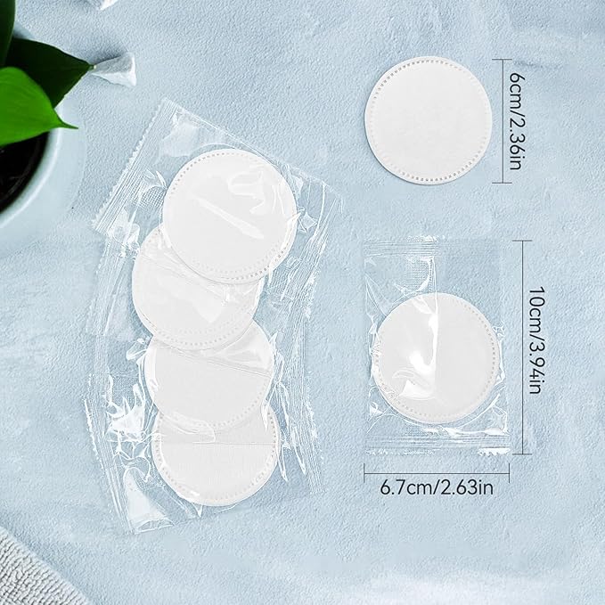 500 Pcs Individually Wrapped Cotton Pads,Individually Wrapped Cotton Rounds,Natural, Disposable, Round,Cotton Face Pads Personal Care Kit Sachet Wrap (5 Pcs/Set, 100 Sets，in Total 500 pcs)