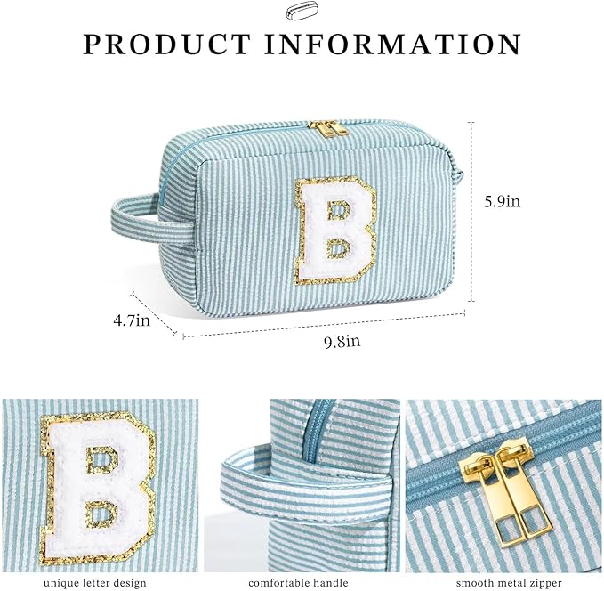 YOOLIFE Birthday Gifts for Mom, Mom Gifts from Daughter, Mother In Law Gifts, Mama Gift Idea, Personalized Gifts for Women, Initial Makeup Bag for Women, Green A