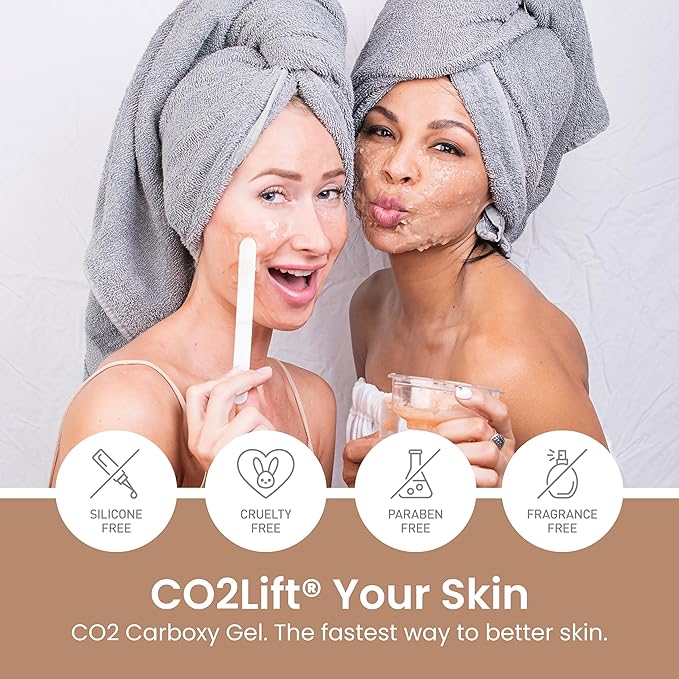 CO2Lift Carboxy Gel Treatment Facial Mask for Radiant Youthful Skin, Advanced Skincare for Puffy Eyes, Dark Circles, Fine Lines and Wrinkles - 2 Packs