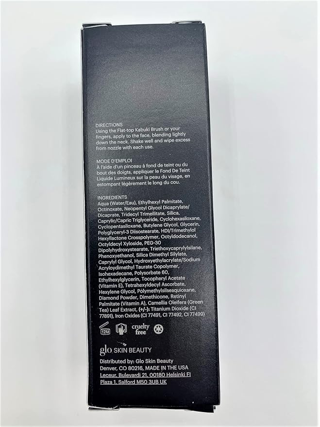 Glo Skin Beauty Luminous Liquid Mineral Foundation Makeup with SPF 18 (Tahini) - Improves Uneven Skin Tone, Smooths & Corrects Imperfections, Sheer to Medium Coverage, Dewy Finish