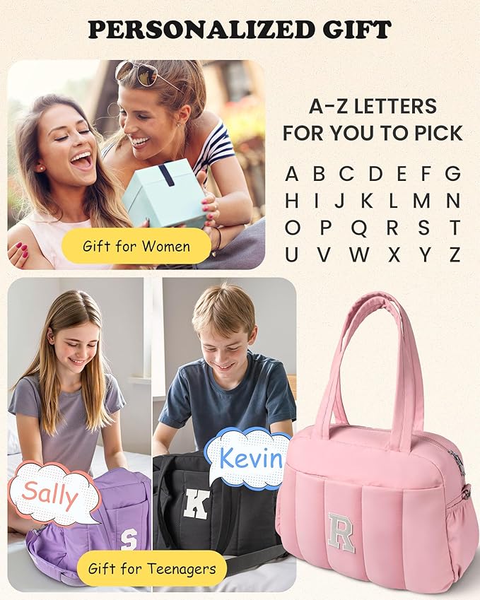 10 Year Old Girl Birthday Gifts-Duffle Bag, Weekender Bags for Women，Initial Overnight Bag with Wet Pocket，Travel Bags Personalized Gym Tote with Makeup Pouch, Girl Gifts Trendy Stuff