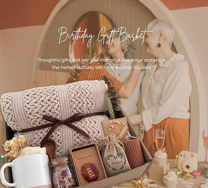 Get Well Soon Gift Baskets for Women - Earth Tone Self Care Package - After Surgery, Sympathy Gifts for Loss of Loved One, Thinking of You/Mothers Day/Grief/Bereavement/Miscarriage Gifts for Women