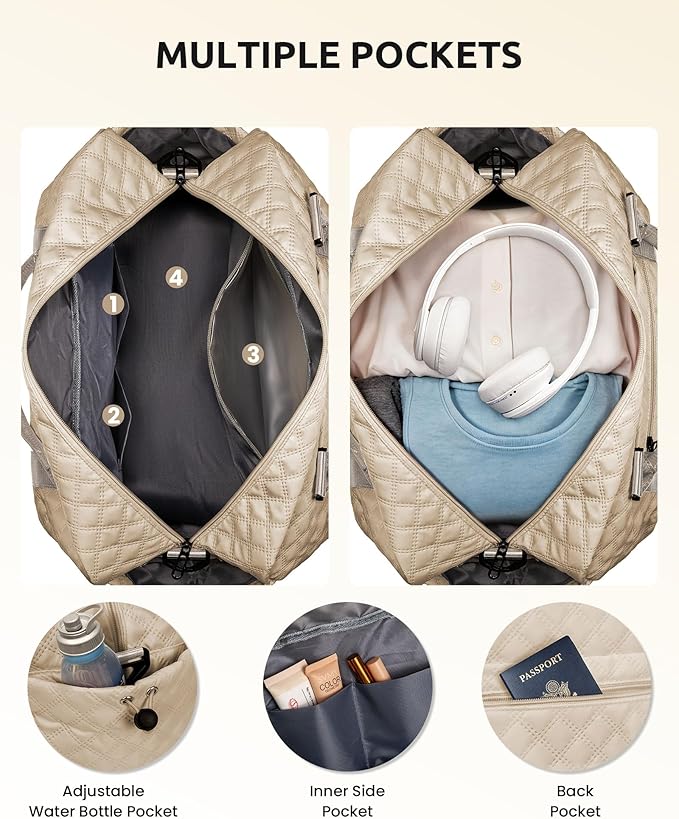 Girly Gifts for Women, Gifts for Women-Initial Travel Bag with Shoe Compartment, Personalized Weekender Bag, Monogram Overnight Bag for Women, Letter Travel Bag with Makeup Bag (Letter Q)