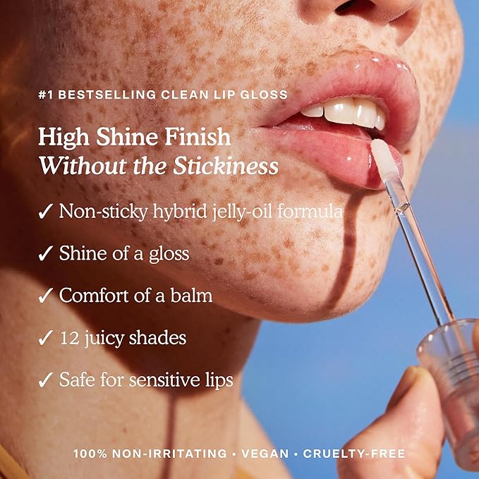 Tower 28 ShineOn Milky Lip Jelly, SESAME, Non-Sticky, Hydrating Vegan Lip Gloss in Milky Mauve, Apricot and Raspberry Seed Oil, Moisturizing, Clean, Cruelty Free