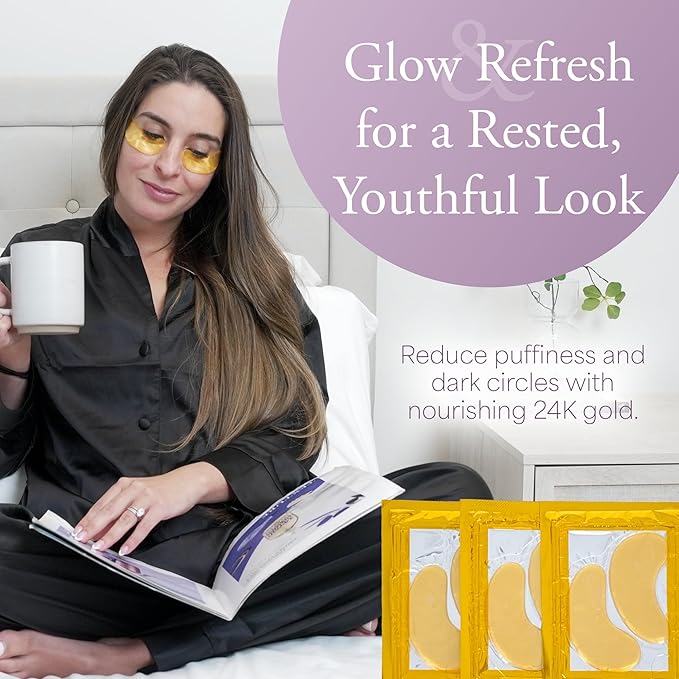 The Wind Down Self Care Set - Relaxation Kit and Care Package Including Steam Eye Mask, Lavender Sugar Scrub & Aromatherapy Shower Steamers, 24K Gold Eye Masks - Spa Gifts for Women