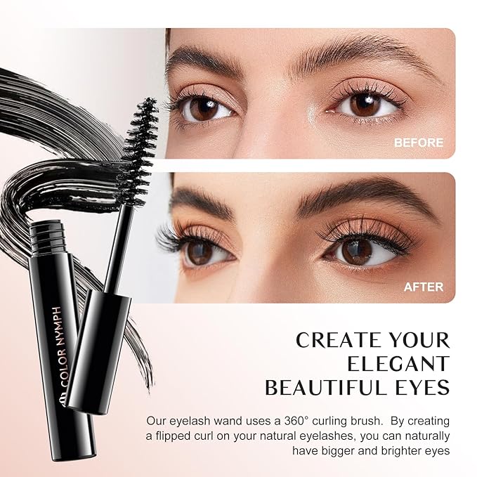 Color Nymph All In One Makeup Kit For Teens Girls | Starter Make up Set With Cosmetics Bag | Included Eyeshadow Blush Lipstick Lip Pencil Eye Pencil Brush Mascara | Travel Makeup Bag Design（ White ）