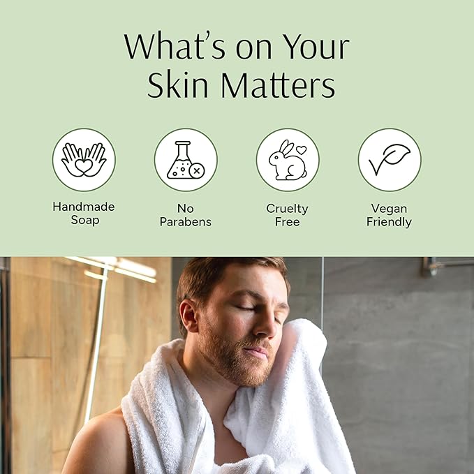 Marbela Cosmetics Fresh Forest Handmade Soap Bar - Made in USA, Vegan Friendly, Palm Oil Free, Natural Bar Soap - Gentle Face & Body Soap for Daily Skin Care, Moisturizing & Nourishing - 3.5 oz