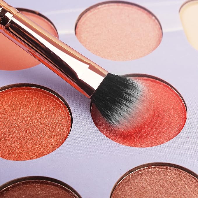 Real Perfection Makeup Brush Set 16 Pcs with 1 Eyebrow Razor Premium Synthetic Foundation Powder Concealers Eyeshadow Blush Makeup Brushes Make up Brushes Kit (Pink)