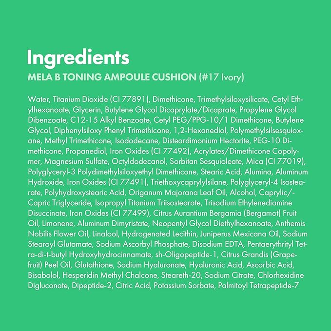 Easydew Mela B Toning Ampoule Cushion Refill - 3-in-1 Age-Defying Sun Shield Full Coverage Cushion Foundation with Niacinamide & Hyaluron-Vital C - Face Makeup Korean Skin Care 0.45 oz (#17 Ivory)