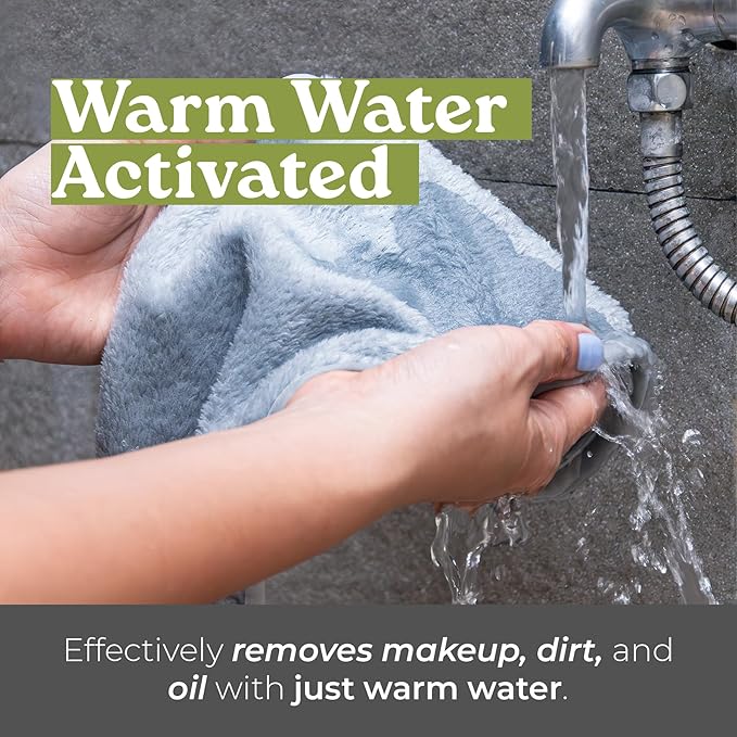 Tree To Tub Reusable Makeup Remover Cloth Set (Pink & Gray) – Ultra Gentle Face Towels for Waterproof Makeup Removal with Just Water – Hypoallergenic, Dual-Sided, Machine Washable & Eco-Friendly