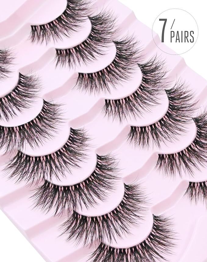 Onlyall Wispy Lashes Natural Flared False Eyelashes Fake Lashes WD-8