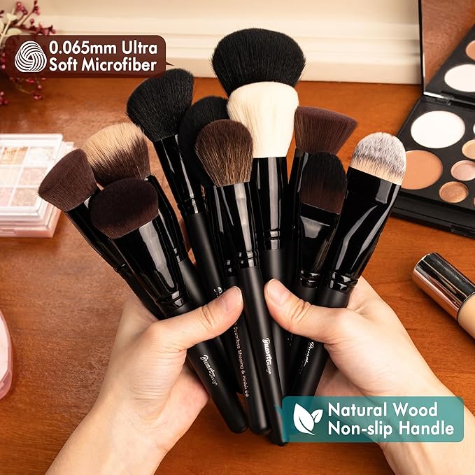 Bueart Design 32PCS Professional Makeup Brushes Set,Makeup brushes Kit with Premium soft hair for Foundation,Powder,Cream,Blush,Contour,Concealer,Bronzer,Eyeshadow,Blending For Pro Make up