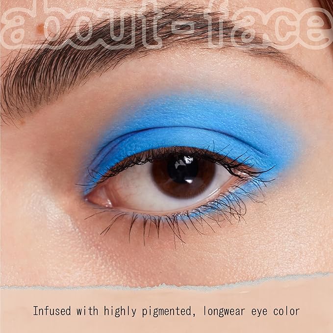 about-face Matte Fluid Eye Paint Blue Monday – High-Pigment Liquid Eyeshadow, Long-Lasting, No-Budge Matte Finish, Vegan & Cruelty-Free (Bright Blue)