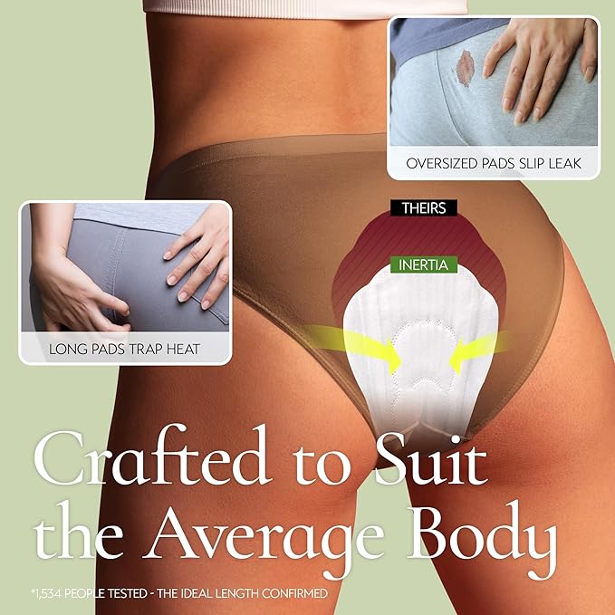 Truly Organic INERTIA Pads - The Prism with Wings for Women Regular Absorbency (10 Count) - The Best Absorbency, NO Petroleum-Based microplastic, Chlorine, or Fragrance. (Pack of 1)