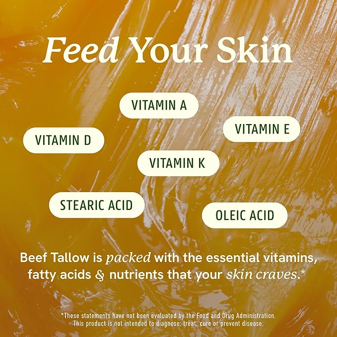 Beef Tallow Honey Balm | Face & Body | With Organic Honey, Beeswax & Olive Oil | Face Moisturizer & Body Balm | Grass Fed Beef Tallow for Skin Support | Paraben, BPA & Cruelty-Free | Unscented, 2 oz