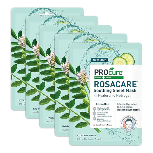 Procure Rosacare Sheet Face Mask - 5 Pack