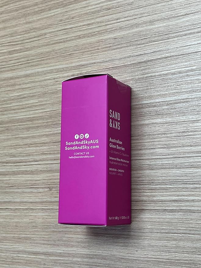 Sand & Sky Australian Glow Berries Brightening Moisturizer with Vitamin C & Squalane - Glow-Boosting Face Cream, Anti-Aging Formula, For Dull Skin