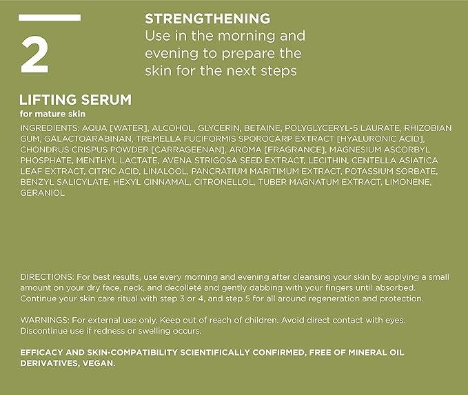 ANNEMARIE BÖRLIND – NATUROYALE Lifting Serum – Facial Toning Serum with Gotu Kola and Hyaluronic Acid For Refreshed and Rejuvenated Skin – Step 2 of 5-5 Oz