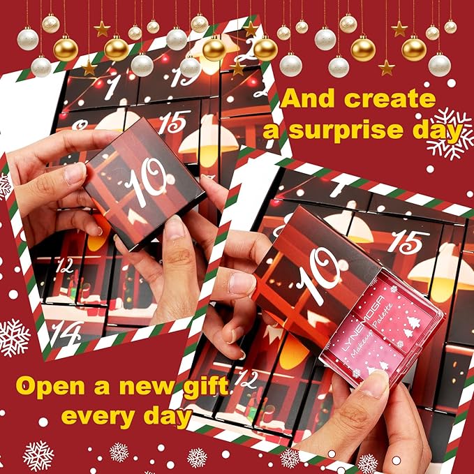 Makeup Advent Calendar 2025 Women Teen Girls,24 Days Christmas Beauty Make Up Sets for Party Festival, Advent Beauty Calendar 2025 Cosmetics Holiday Surprise Make Up Kits for Women Full Kit