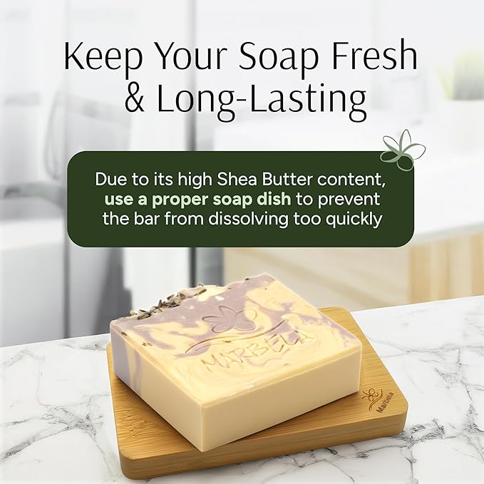 Marbela Cosmetics Lavender Dream Handmade Soap Bar - Made in USA, Vegan Friendly, Palm Oil Free, Natural Bar Soap - Gentle Face & Body Soap for Daily Skin Care, Moisturizing & Nourishing - 3.5 oz