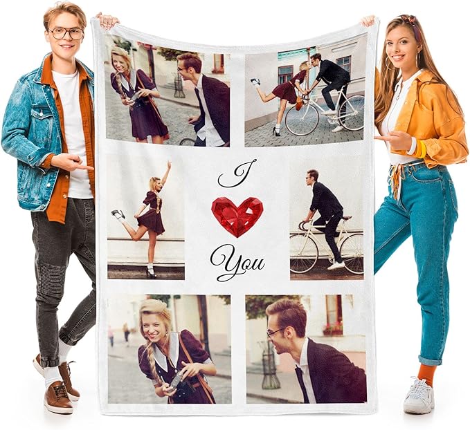 I Love You Gifts for Couples, Custom Blanket with Photos, Personalized Blankets with Pictures, Photo Blankets Using My Own Photos, Personalised Gifts for Girlfriends, Boyfriends