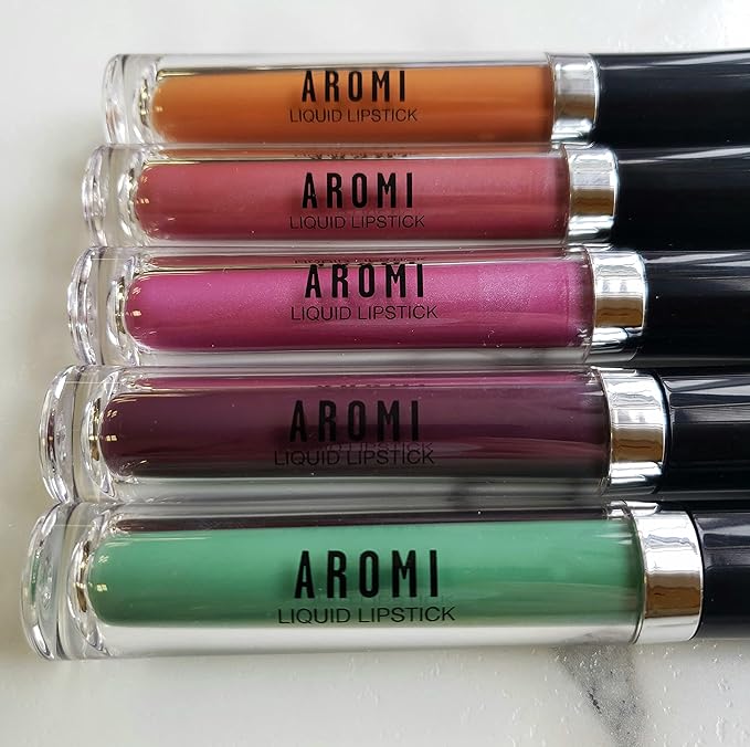 Aromi Berry Fuchsia Metallic Liquid Lipstick | Magenta Pink Lip Color with Shimmery Finish, Vegan, Cruelty-free, Long-Lasting, Smudge Proof (Opal Rose)