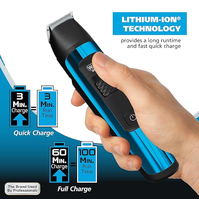 Wahl Manscaper® Total Body Grooming and Your Hair Down There Rechargeable Deluxe Hair Trimmer and Shaver with Safe-Touch Detachable Stainless Steel Precision Blades - Model 5708