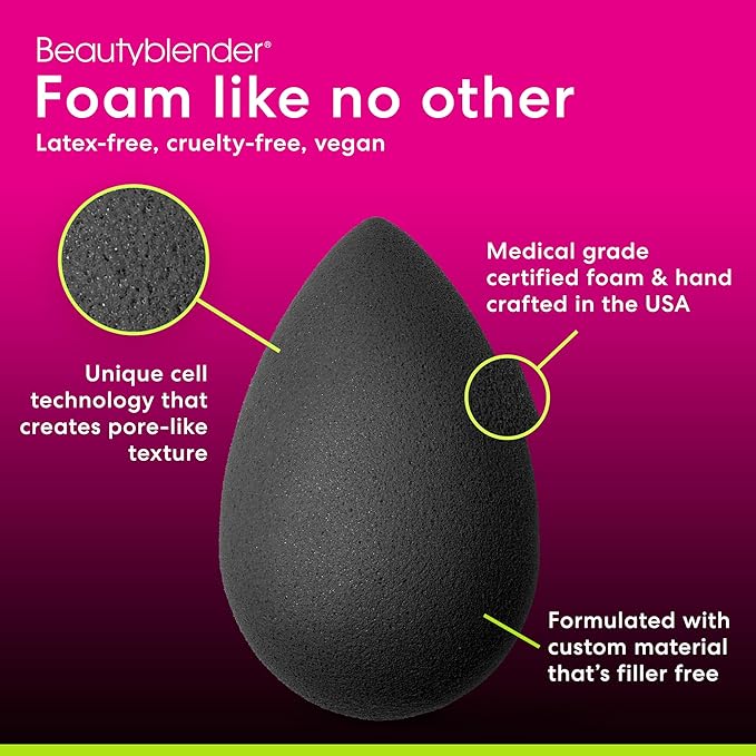 Beautyblender® | Micro Mini Pro Black Beauty Blender Makeup Sponges, Super-Soft Foam Easily Blends Concealers & Highlighters, Made in USA, Reusable, Washable, Streak Free Application, 2 Pack
