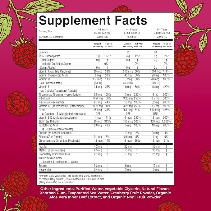 Multivitamin for Women, Men & Kids by MaryRuth's | Liquid Morning Multivitamin | Vitamin A C D E B6 B12 Biotin Zinc | Beauty | Vegan | Non-GMO | Gluten Free | 15 Servings