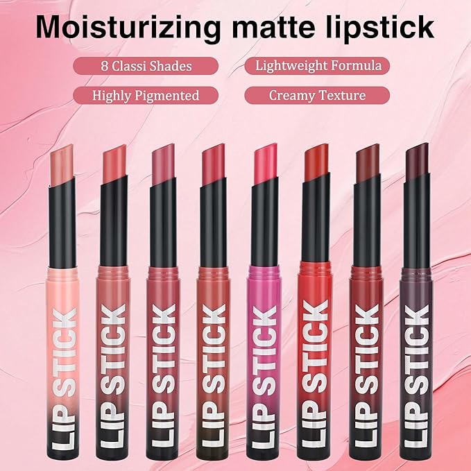 Rouge Red Matte Lipstick，Creamy Silky Matte+Lipsticks，Hydrating Balm-in-Lipstick，Velvety Finish for Women Daily Lip Makeup，High-pigment Formula，Easy to use and color，Vegan & Cruelty-Free 06#