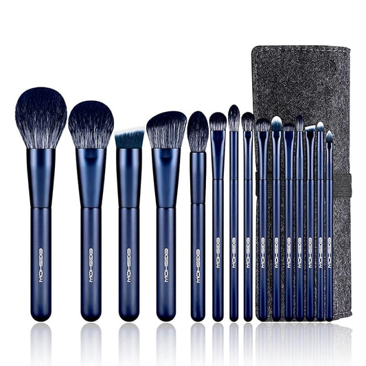 Makeup Brush Set, EIGSHOW Professional Makeup Brushes Kit Foundation Powder Concealers Eye Shadows Makeup 15 Piece for Eye Face Liquid Cream Cosmetics Brushes Kit Best Birthday Gift for Women(BLUE)