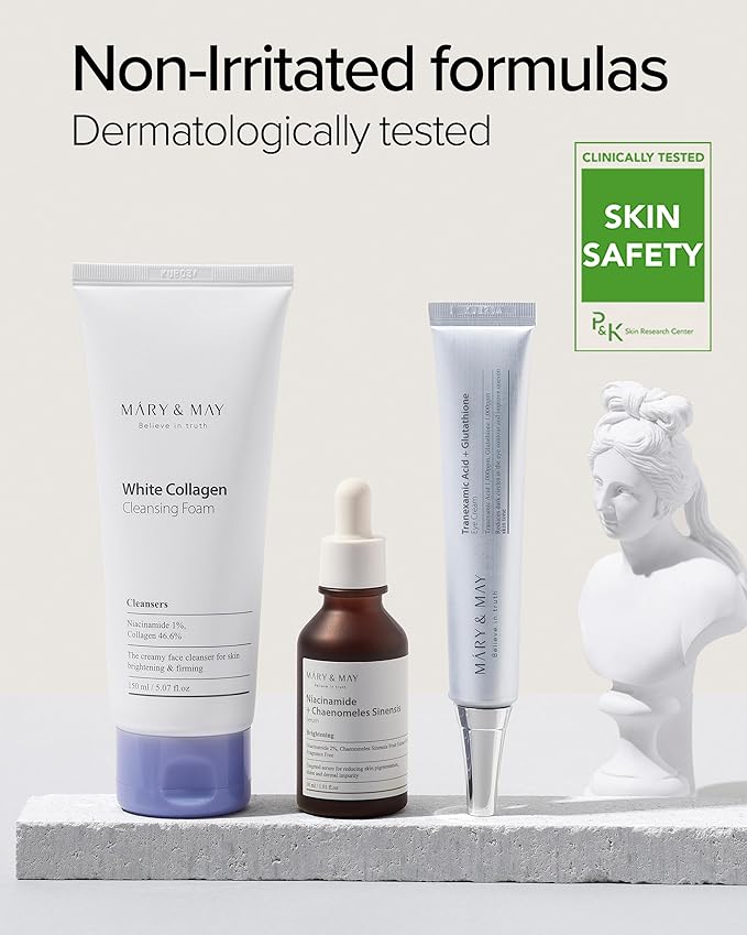 Mary&May Niacinamide + Chaenomeles Sinensis Face Serum - Korean Vitamin B3 Face Serum for Clear, Bright Skin, Sebum Control and Acne Soothing- Quick Absorption, Non-Sticky, Fragrance Free, 1.01 fl.oz.