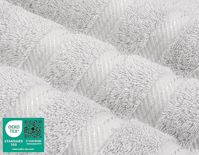 American Soft Linen Premium 3 Piece Towel Set, 1 Bath Towel 1 Hand Towel 1 Washcloth, 600 GSM 100% Cotton Turkish Towels for Bathroom, Silver Grey Towel Set