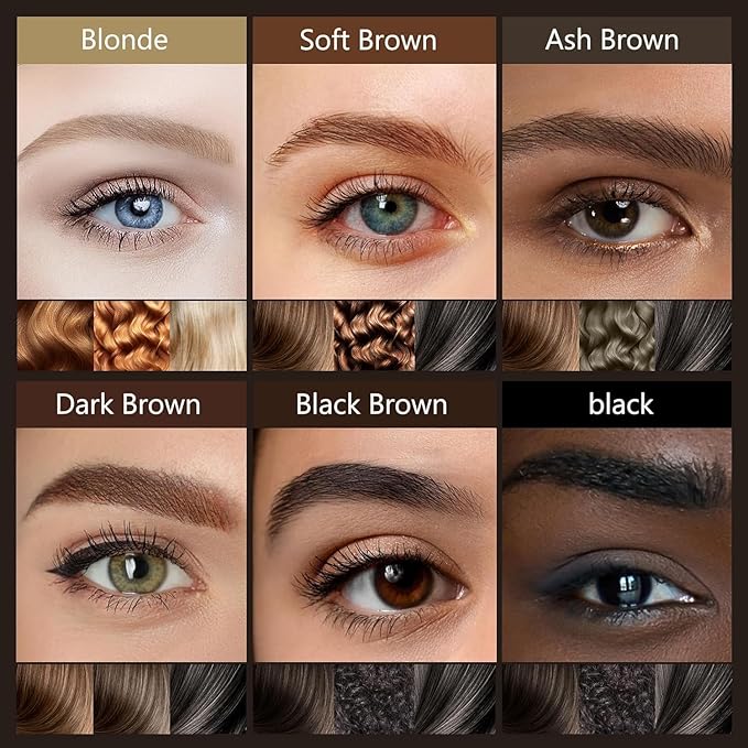 Waterproof Eyebrow Pencil with 4 Tip Microblading Pen and Dual-ended Brush, for Natural-Looking Brows, Long-Lasting, Blonde