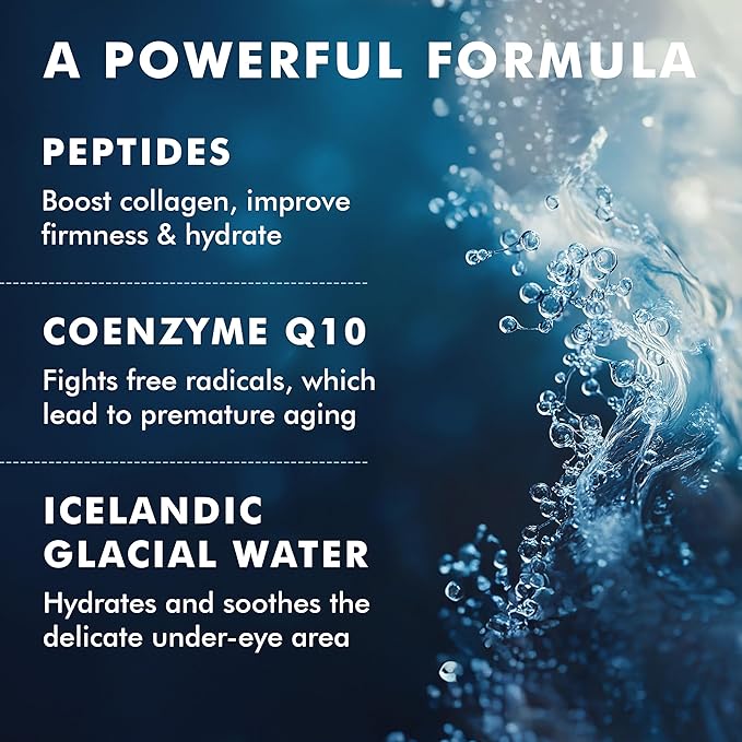 Skyn ICELAND Hydro Cool Firming Under Eye Patches, Instant Cooling for Puffy, Tired Eyes with Peptides and Coenzyme Q10, 10 Minute Treatment, Vegan, All Skin Types, 12 Pairs
