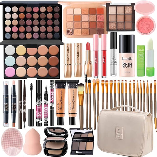 All in One Makeup Kit for Women Full Kit, 43PCS Professional Makeup Kit, Foundation Eyeshadow Lipstick Eyeliner, Complete Make Up Gift Set for Beginners and Professionals Alike