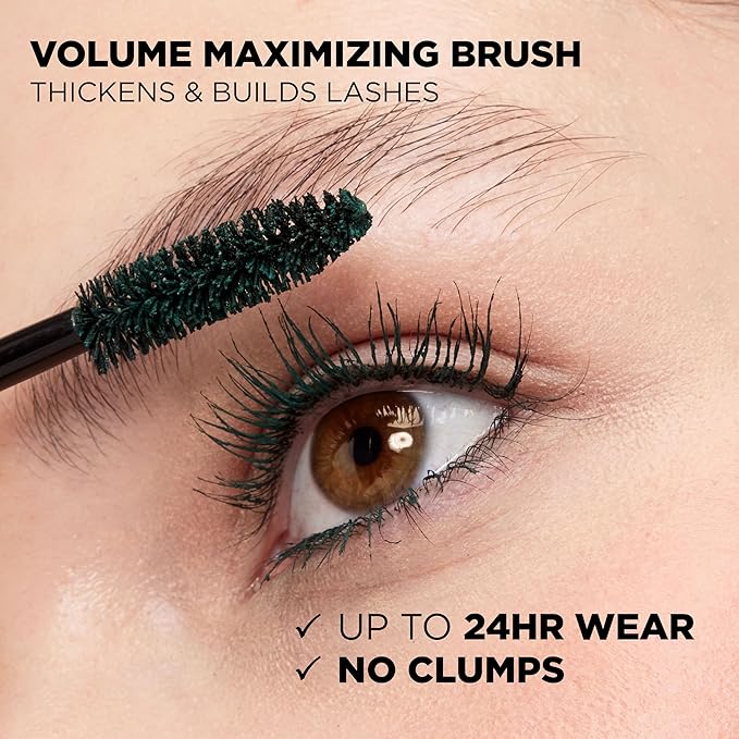 L'Oreal Paris Makeup Voluminous Original Washable Bold Eye Mascara, Deep Green, 0.27 Fl Oz