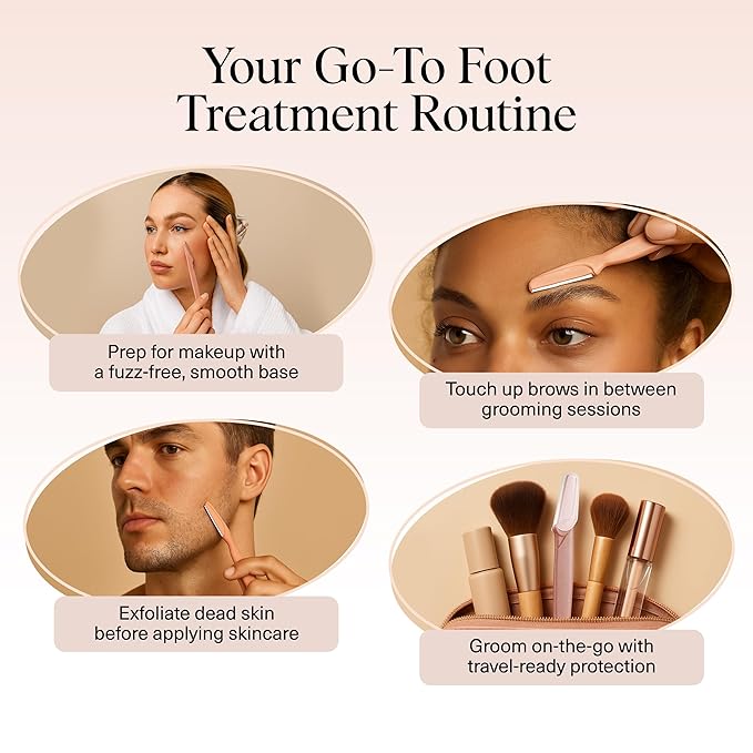 Kitsch Dermaplane Razor for Women Face – Face Razors for Women & Men, Eyebrow Trimmer & Face Shaver – Exfoliating Facial Razor & Skin Care Tool for Smoother Skin - Terracotta, 6 pcs