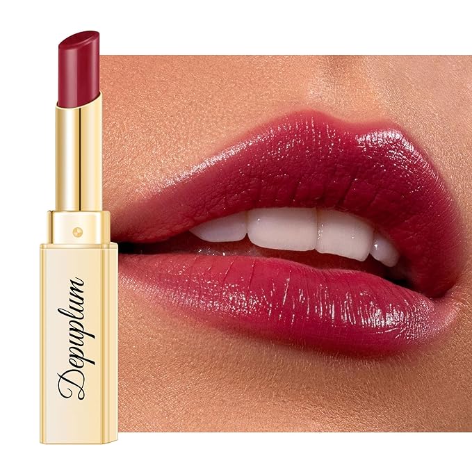 Dark Red Lipstick for Women Moisture Glossy Lipstick Shine Lip Gloss Sheer-Medium Coverage Long Lasting Lipsticks Tinted Lip Balm, DM68 Oxblood Red