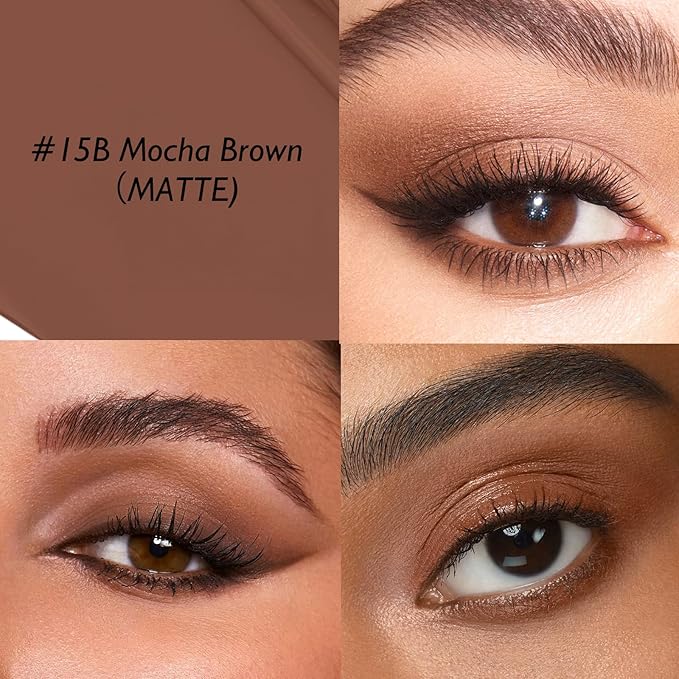 Cream Matte Eyeshadow Stick, Mocha Brown Eye Shadow Waterproof Eyeliner Brightener Pencil Crayon Long-Lasting Eye Highlighter Makeup for Women Easy to Use High Pigmented