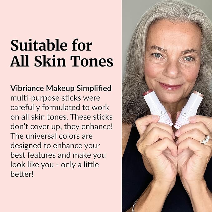 Vibriance Highlighter Shimmer Stick - All-in-One, Mature Skin Highlighter - Lips, Cheeks, Eyes Cosmetics for Older Women - Makeup Simplified in Illuminate