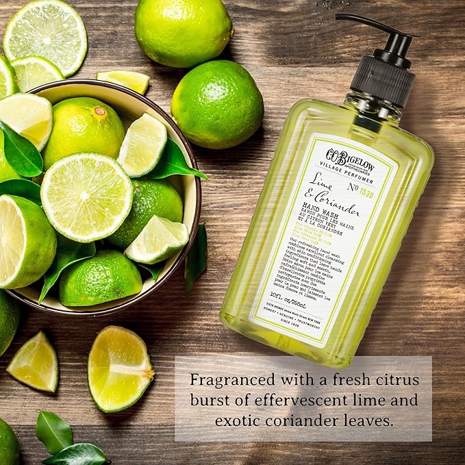 C.O. Bigelow Lime Coriander Apothecary Duo Hand Care Gift Set, Hand Wash & Body Lotion, Liquid Soap & Moisturizing Lotion, Set of 2, 10 Fl Oz