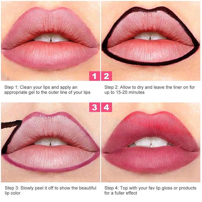 Lip Liner - Lip Stain Peel Off Moisturizing Long-Lasting & Waterproof Transfer Proof & Plumping, Non-Stick Cup Lip Liner Stain Tint For All Skin Types (Mauve, 1 PCS)