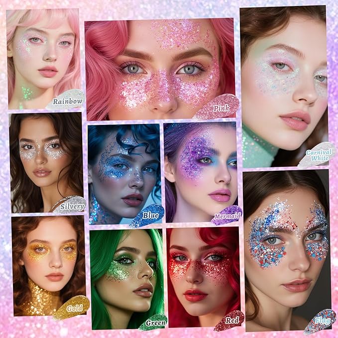 Gold Face and Body Glitter Stick for Sparkling Makeup, Hair Glitter Accessories for Women, Highlighting Stick for Fairy Dust Makeup, Cheerful Face Glitter for Festive Parties and Carnivals