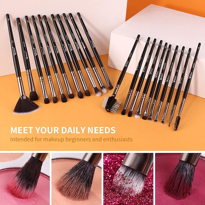 BEILI Makeup Brushes 40Pcs Professional Makeup Brush Set Premium Synthetic Kabuki Foundation Blending Face Powder Blush Concealers Eye Shadows Make Up Brushes Kit