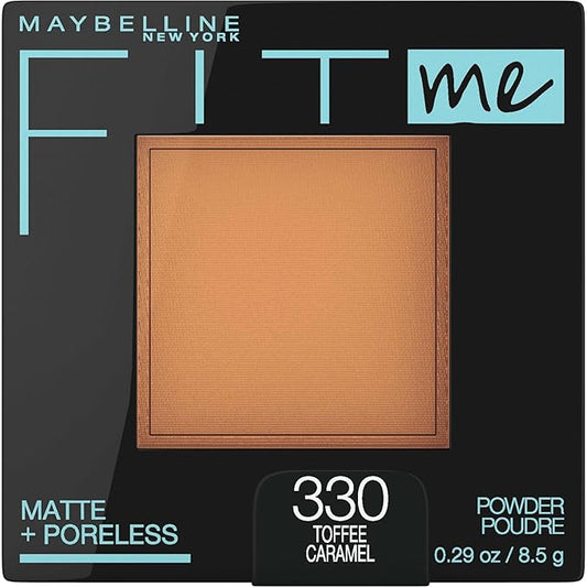 Maybelline Fit Me Matte + Poreless Pressed Face Powder Makeup & Setting Powder, Toffee, 1 Count