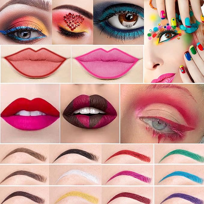 ADIMANIS 15 Colored Eyeliners Pen Set, Colour Eyeliner Pencils Pearl Eyeliner Kit Glitter Eye Liners for Women, Eye Shadow Pencil, Lip Liner, Professional Eye Makeup Set with Halloween Cosplay Makeup