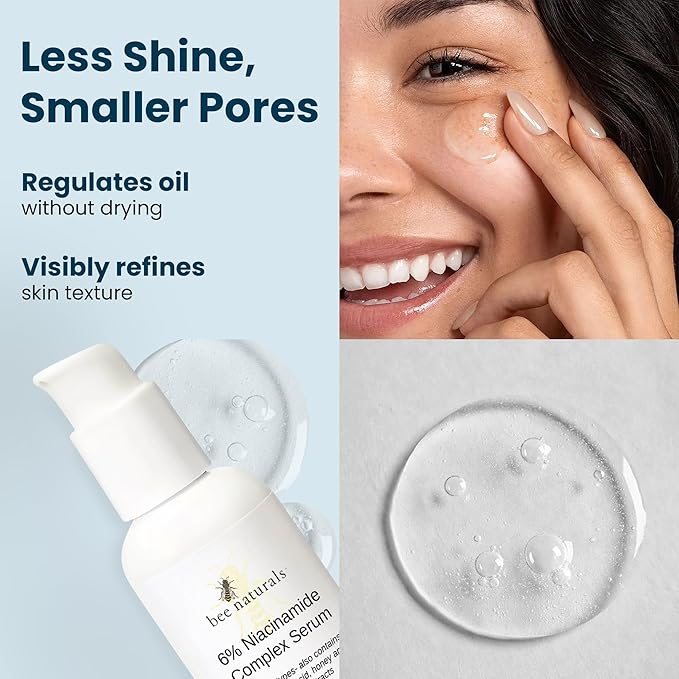 6% Niacinamide Complex Serum for Face with Hyaluronic Acid & Honey, Reduced Potential for Irritation, Pore Minimizer, Hydrating Facial Serum for Skin Even Tone – Anti-Aging for All Skin Types 2 fl oz