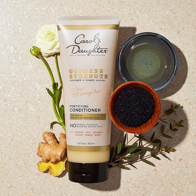 Carol's Daughter X Coco Gauff Goddess Strong Bundle: Hair Care Kit with Shampoo, Conditioner, Leave-In Treatment and Scalp Oil, 4 Items